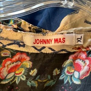 Johnny Was Black Floral Blouse